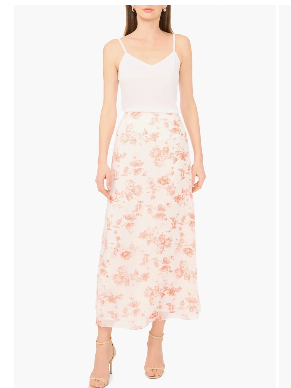 TED BAKER Floral Maxi Skirt in Orange,Sz.0,2,4!NWT